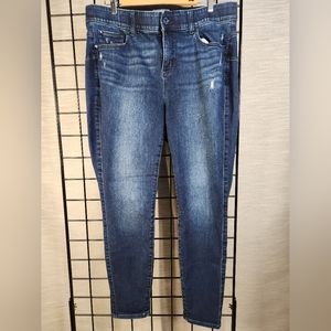 Torrid Women's jeans 18R stretch waist band distressed front Bombshell Skinny